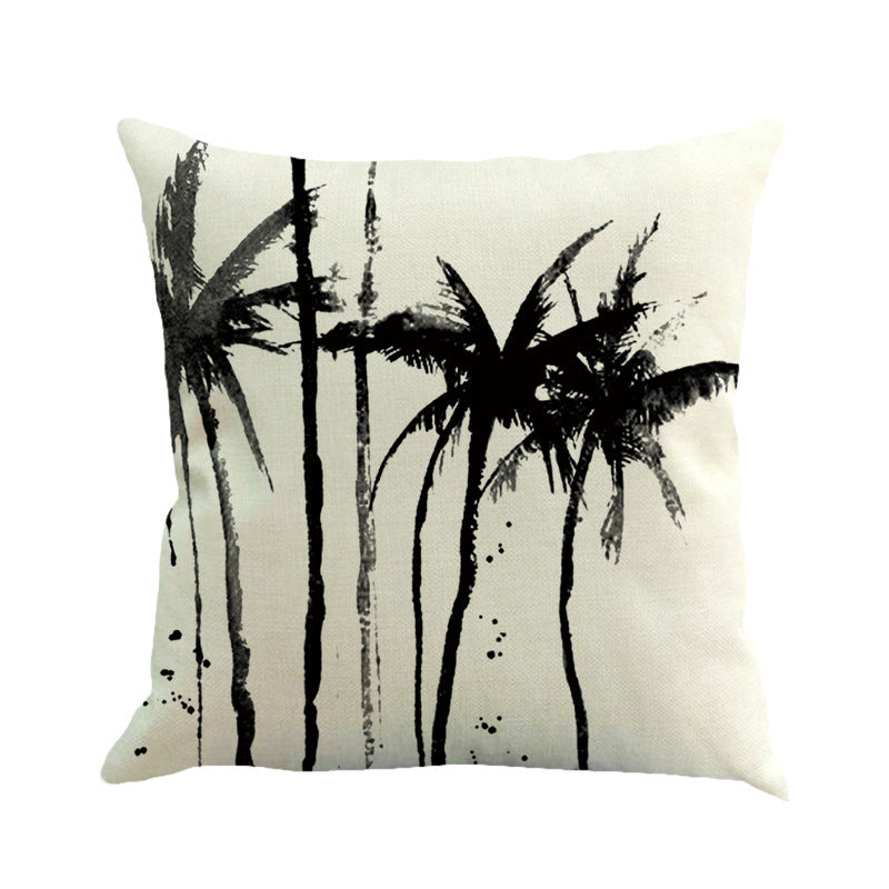 KTX-074067 Floral Linen Cushion Cover with Pillowcase - Modern 45x45cm Design