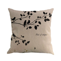 HKM-074067 Floral Linen Cushion Cover with Pillowcase - Modern 45x45cm Design