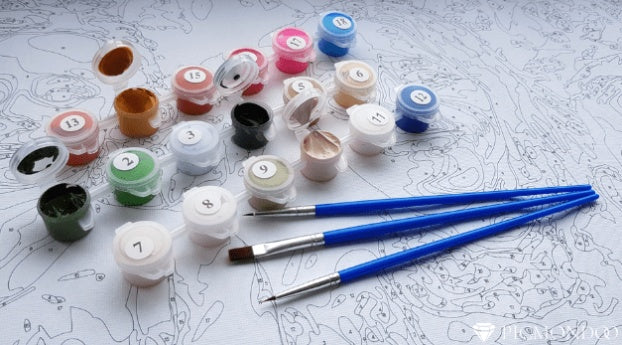 KTX-074067 Paint by Numbers Set - Alaska Mountain Landscape Digital Art (40x50cm, 24 Colors)