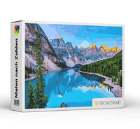 HKM-074067 Paint by Numbers Set - Alaska Mountain Landscape Digital Art (40x50cm, 24 Colors)