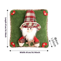 HKM-074195 Decorative Square Throw Pillowcase with Old Man, Snowman, and Elk Patterns, 41x41cm