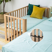 HKM-074195 Movable Beech Solid Wood Multi-Functional Crib with Mattress and Accessories