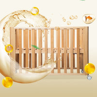 HKM-074195 Movable Beech Solid Wood Multi-Functional Crib with Mattress and Accessories