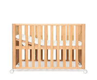 HKM-074195 Movable Beech Solid Wood Multi-Functional Crib with Mattress and Accessories