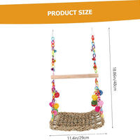 HKM-074323 Bird Cage Climbing Net Hammock for Medium and Large Parrots and Birds - Grass Material