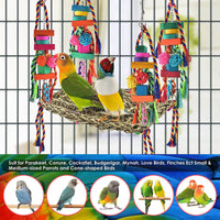 HKM-074323 Bird Cage Climbing Net Hammock for Medium and Large Parrots and Birds - Grass Material