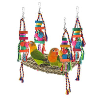 HKM-074323 Bird Cage Climbing Net Hammock for Medium and Large Parrots and Birds - Grass Material