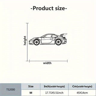 HKM-074323 Modern Metal Sports Car Wall Art Decoration for Home and Office