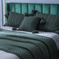 HKM-074387 Cozy Casual Acrylic Knitted Blanket and Pillowcase Set - Perfect for Spring and Autumn