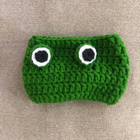 HKM-074387 Knitted Wool Frog Pet Hat, Cartoon Headdress for Dogs and Cats, Sizes S and M