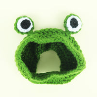 HKM-074387 Knitted Wool Frog Pet Hat, Cartoon Headdress for Dogs and Cats, Sizes S and M
