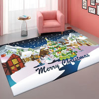 HKM-074451 Abstract Cartoon and Plant-Themed Polyester Fiber Carpet - Various Sizes Available