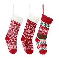 HKM-074515 Cozy Red and Green Wool Christmas Socks for Holiday Comfort