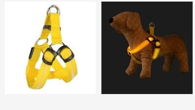 HKM-074579 LED Light-Up Pet Harness and Leash for Medium to Large Dogs - Various Colors Available