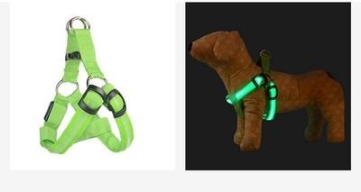HKM-074579 LED Light-Up Pet Harness and Leash for Medium to Large Dogs - Various Colors Available
