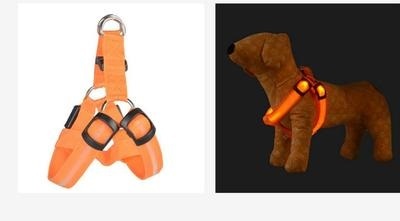 HKM-074579 LED Light-Up Pet Harness and Leash for Medium to Large Dogs - Various Colors Available