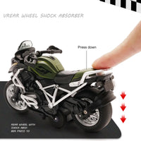 HKM-074643 1:14 Scale Alloy Diecast Pull Back Motorcycle Toy with Lights and Music for Kids Ages 3 and Up