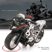 HKM-074643 1:14 Scale Alloy Diecast Pull Back Motorcycle Toy with Lights and Music for Kids Ages 3 and Up