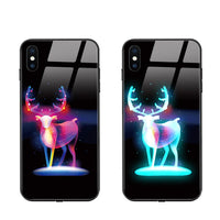 HKM-074643 Cartoon Animal Tempered Glass Phone Case Compatible with iPhone Models