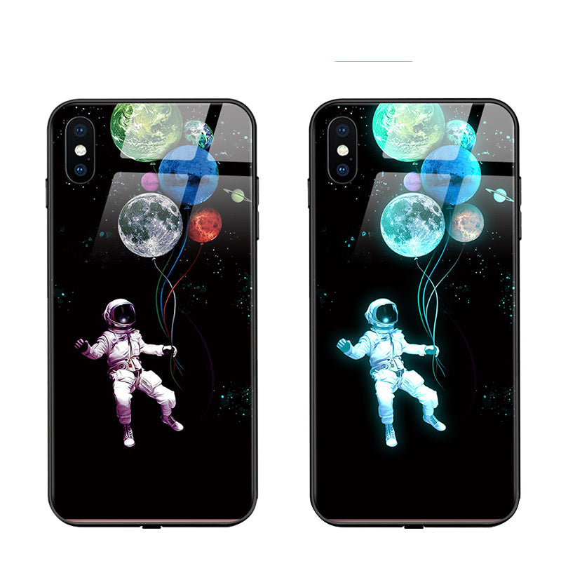 HKM-074643 Cartoon Animal Tempered Glass Phone Case Compatible with iPhone Models