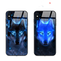 HKM-074643 Cartoon Animal Tempered Glass Phone Case Compatible with iPhone Models
