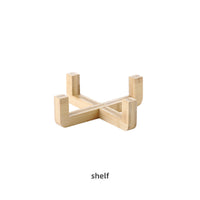 HKM-074899 Ceramic Dog and Cat Bowl Set with Wooden Stand - Marble Pattern Options
