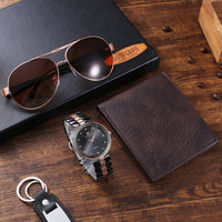 HKM-074899 Large Dial Quartz Watch for Men - Business Style, Chronograph Function, Round Alloy Case