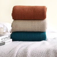 HKM-074963 Cozy All-Season Knitting Blanket in Various Colors, Soft Acrylic Material, 127x176CM & 130x240CM Sizes