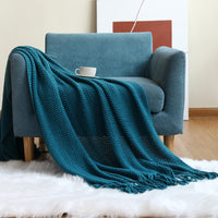 HKM-074963 Cozy All-Season Knitting Blanket in Various Colors, Soft Acrylic Material, 127x176CM & 130x240CM Sizes