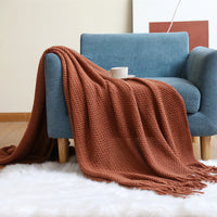 HKM-074963 Cozy All-Season Knitting Blanket in Various Colors, Soft Acrylic Material, 127x176CM & 130x240CM Sizes