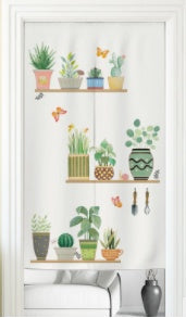 HKM-075091 Elegant Polyester Fabric Door Curtain - Soft, Durable, Versatile Home Décor