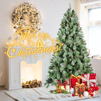 HKM-075155 Mixed Needle PVC Christmas Tree with Pine Cones - Multiple Sizes Available (5ft to 9ft)