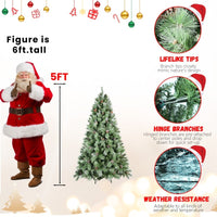 HKM-075155 Mixed Needle PVC Christmas Tree with Pine Cones - Multiple Sizes Available (5ft to 9ft)