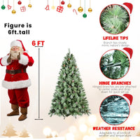 HKM-075155 Mixed Needle PVC Christmas Tree with Pine Cones - Multiple Sizes Available (5ft to 9ft)