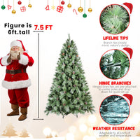 HKM-075155 Mixed Needle PVC Christmas Tree with Pine Cones - Multiple Sizes Available (5ft to 9ft)