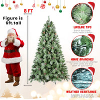 HKM-075155 Mixed Needle PVC Christmas Tree with Pine Cones - Multiple Sizes Available (5ft to 9ft)