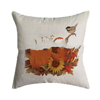 HKM-075219 Autumn Pumpkin Festival Linen Pillowcase - 45x45cm Burlap Cushion Cover