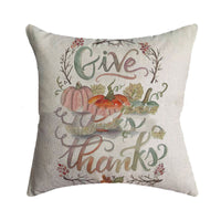 HKM-075219 Autumn Pumpkin Festival Linen Pillowcase - 45x45cm Burlap Cushion Cover