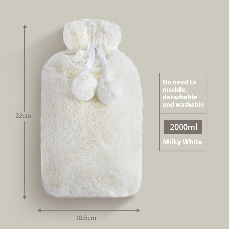 HKM-075219 Cute Animal Plush Hot Water Bag with Soft Cloth Cover - Dual-Use Heating and Cooling Pad