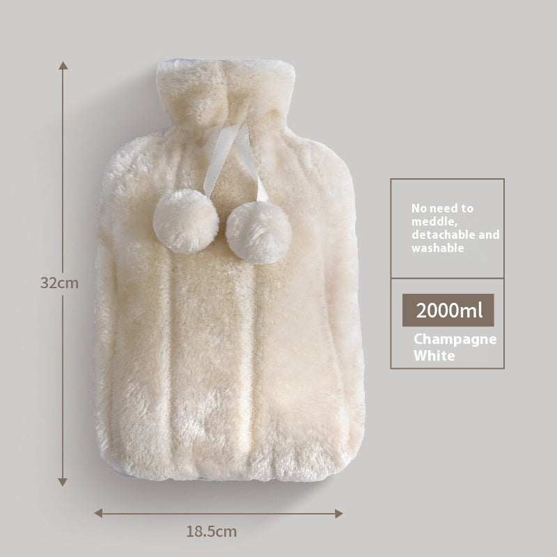 HKM-075219 Cute Animal Plush Hot Water Bag with Soft Cloth Cover - Dual-Use Heating and Cooling Pad
