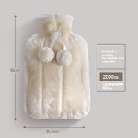 HKM-075219 Cute Animal Plush Hot Water Bag with Soft Cloth Cover - Dual-Use Heating and Cooling Pad