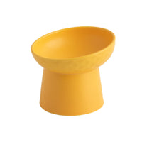 HKM-075411 Oblique Mouth Candy Color Ceramic Cat Bowl - 13.3cm High, Available in Multiple Colors