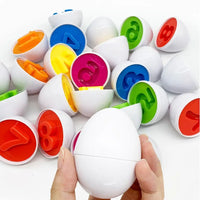 HKM-075539 Kids Educational Matching Egg Toy Set - 12 Pieces Color Recognition Sensory Play for Infants and Toddlers