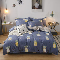 HKM-075539 Three-Piece Cotton Quilted Bedding Set for Fall/Winter - Includes Quilt Cover, Sheet, and Pillowcases