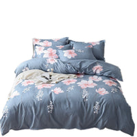 HKM-075539 Three-Piece Cotton Quilted Bedding Set for Fall/Winter - Includes Quilt Cover, Sheet, and Pillowcases