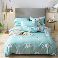 HKM-075539 Three-Piece Cotton Quilted Bedding Set for Fall/Winter - Includes Quilt Cover, Sheet, and Pillowcases