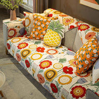 HKM-075859 Cartoon Design Cotton Sofa Cushion Covers - Anti-Slip & Anti-Wrinkle, Multiple Sizes Available
