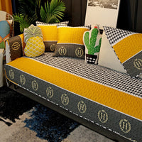 HKM-075859 Cartoon Design Cotton Sofa Cushion Covers - Anti-Slip & Anti-Wrinkle, Multiple Sizes Available