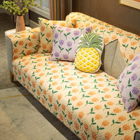 HKM-075859 Cartoon Design Cotton Sofa Cushion Covers - Anti-Slip & Anti-Wrinkle, Multiple Sizes Available