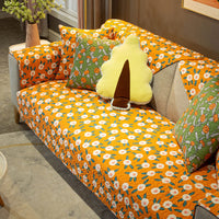 HKM-075859 Cartoon Design Cotton Sofa Cushion Covers - Anti-Slip & Anti-Wrinkle, Multiple Sizes Available